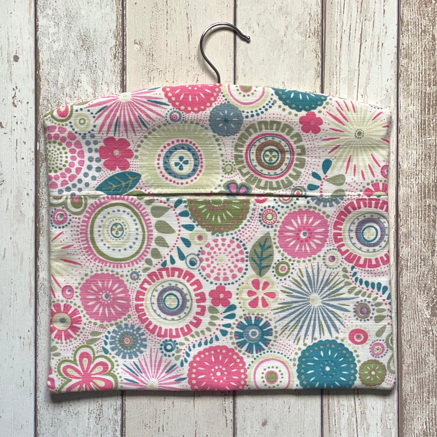 Pink and Green Abstract Floral Peg Bag