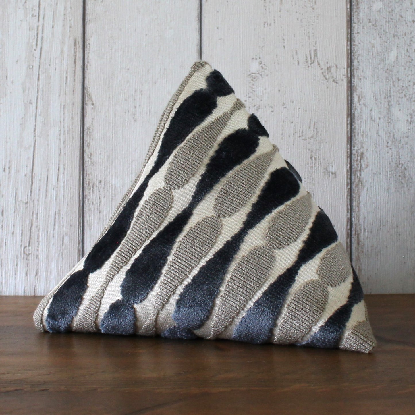 Grey Velvet Geometric Print Fabric Doorstop