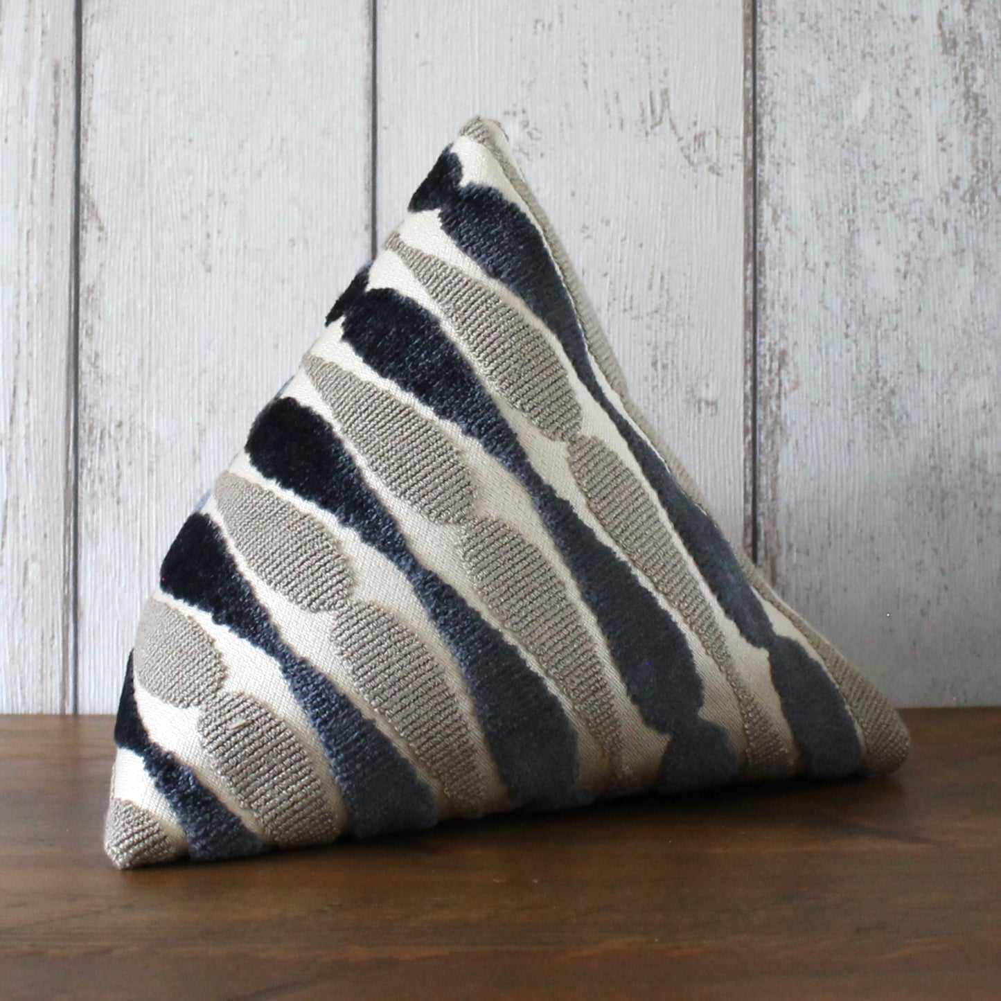 Grey Velvet Geometric Print Fabric Doorstop