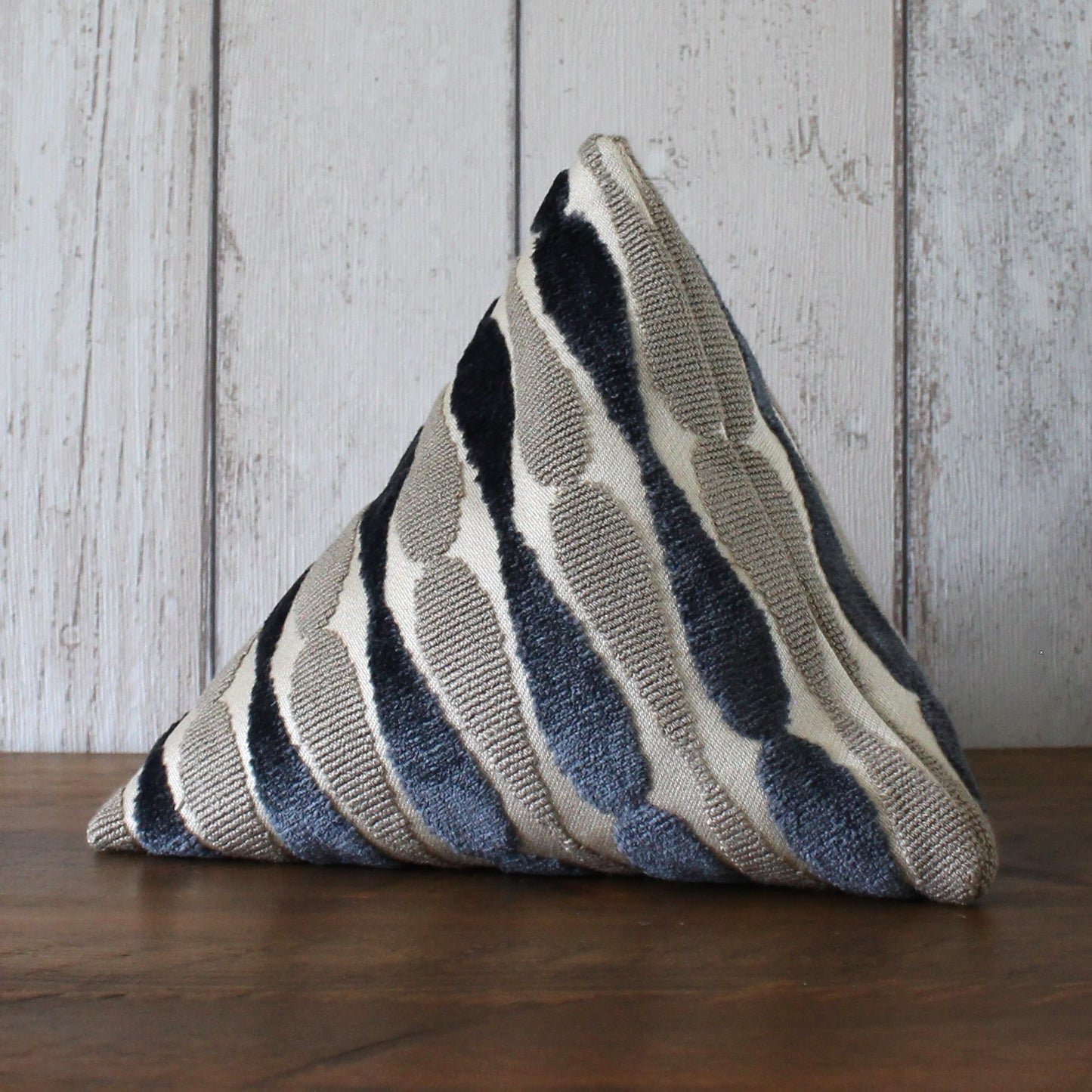 Grey Velvet Geometric Print Fabric Doorstop