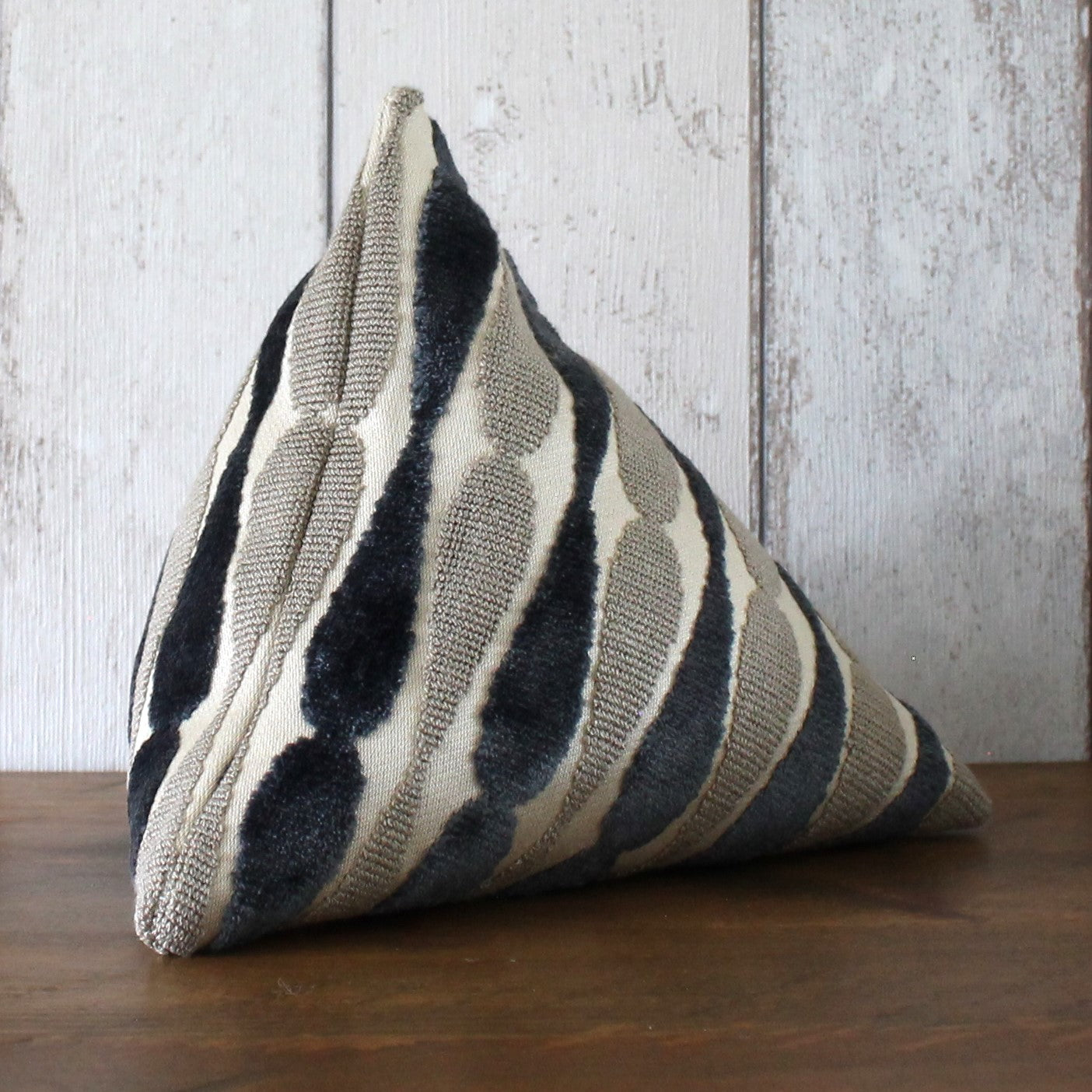 Grey Velvet Geometric Print Fabric Doorstop