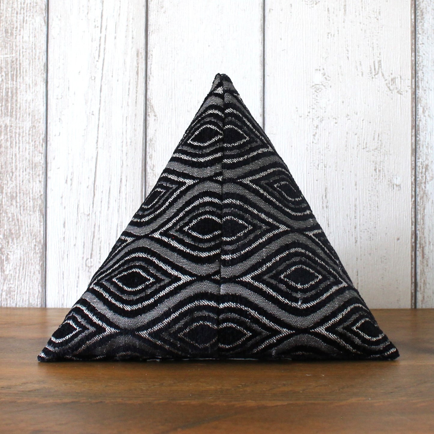 Black and Silver Geometric Fabric Doorstop