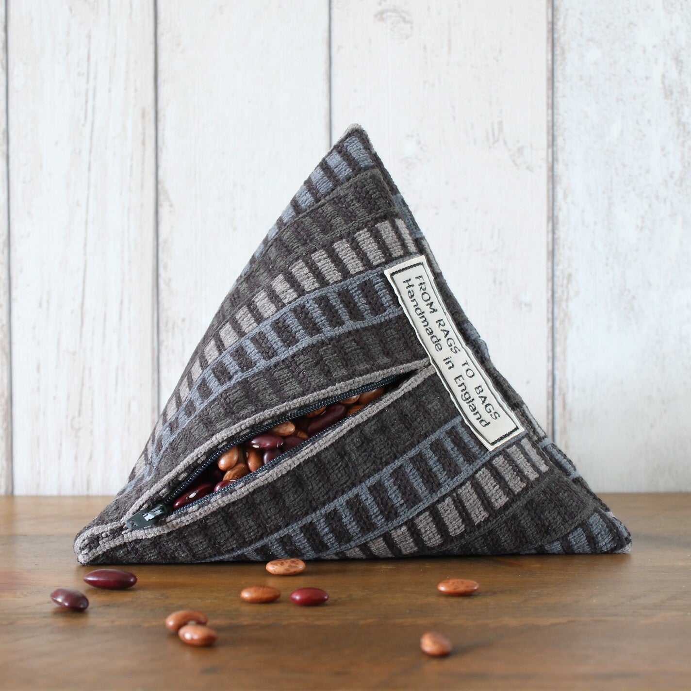 Grey Ladder Print Fabric Doorstop