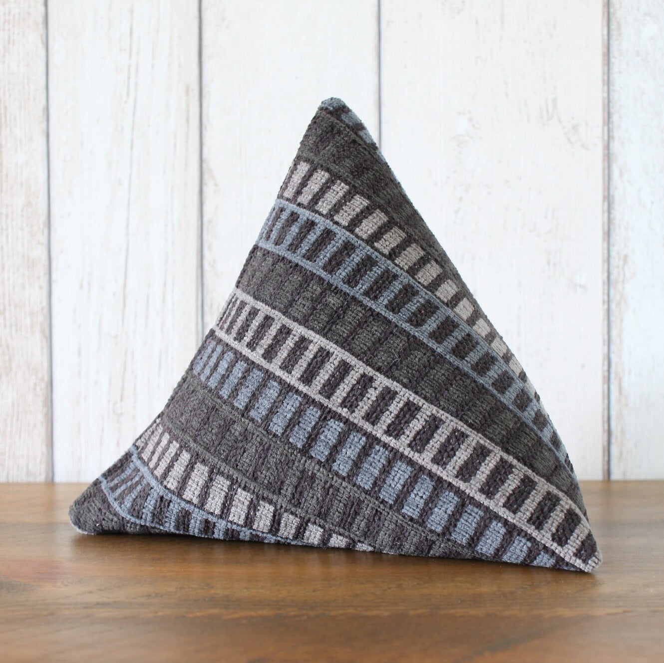 Grey Ladder Print Fabric Doorstop