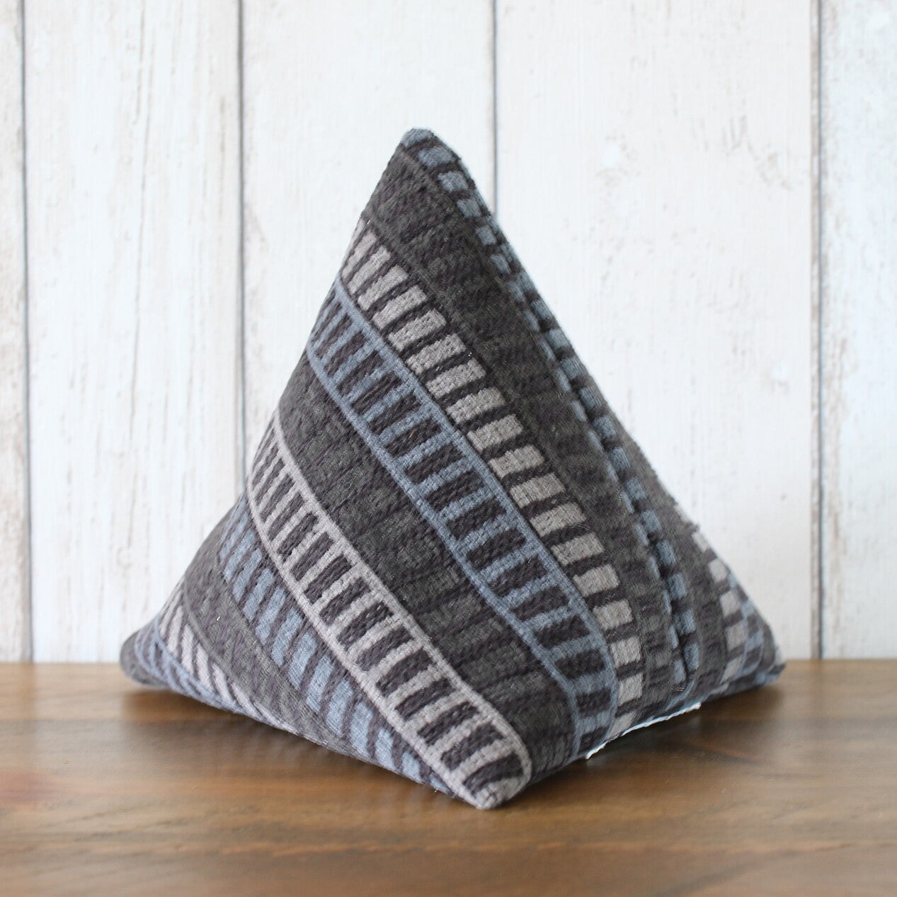 Grey Ladder Print Fabric Doorstop