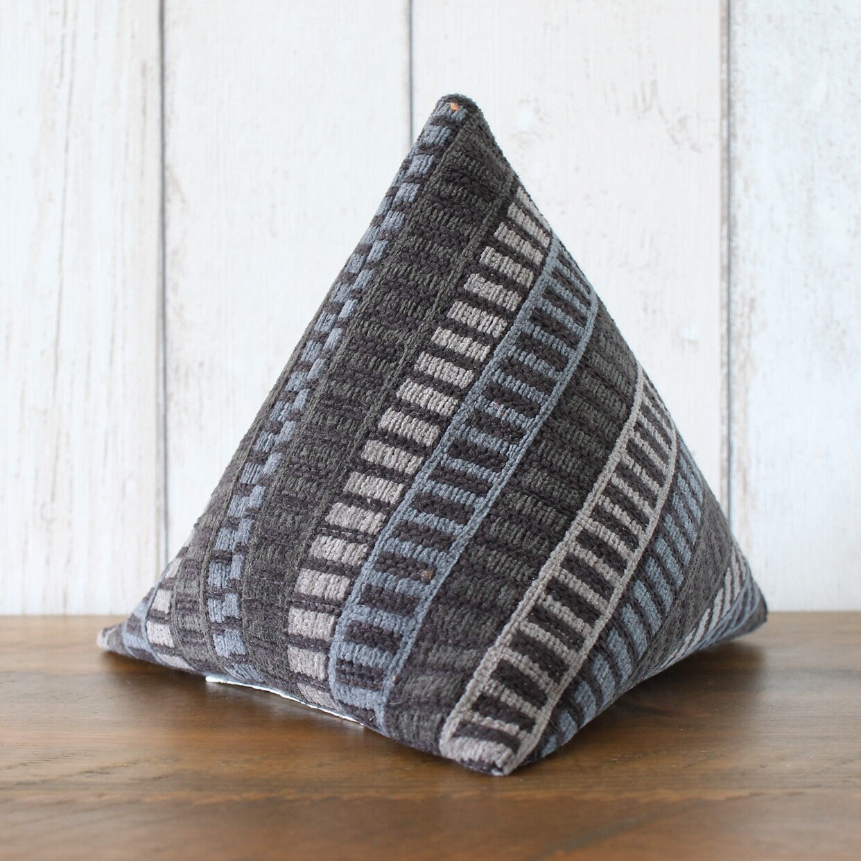 Grey Ladder Print Fabric Doorstop