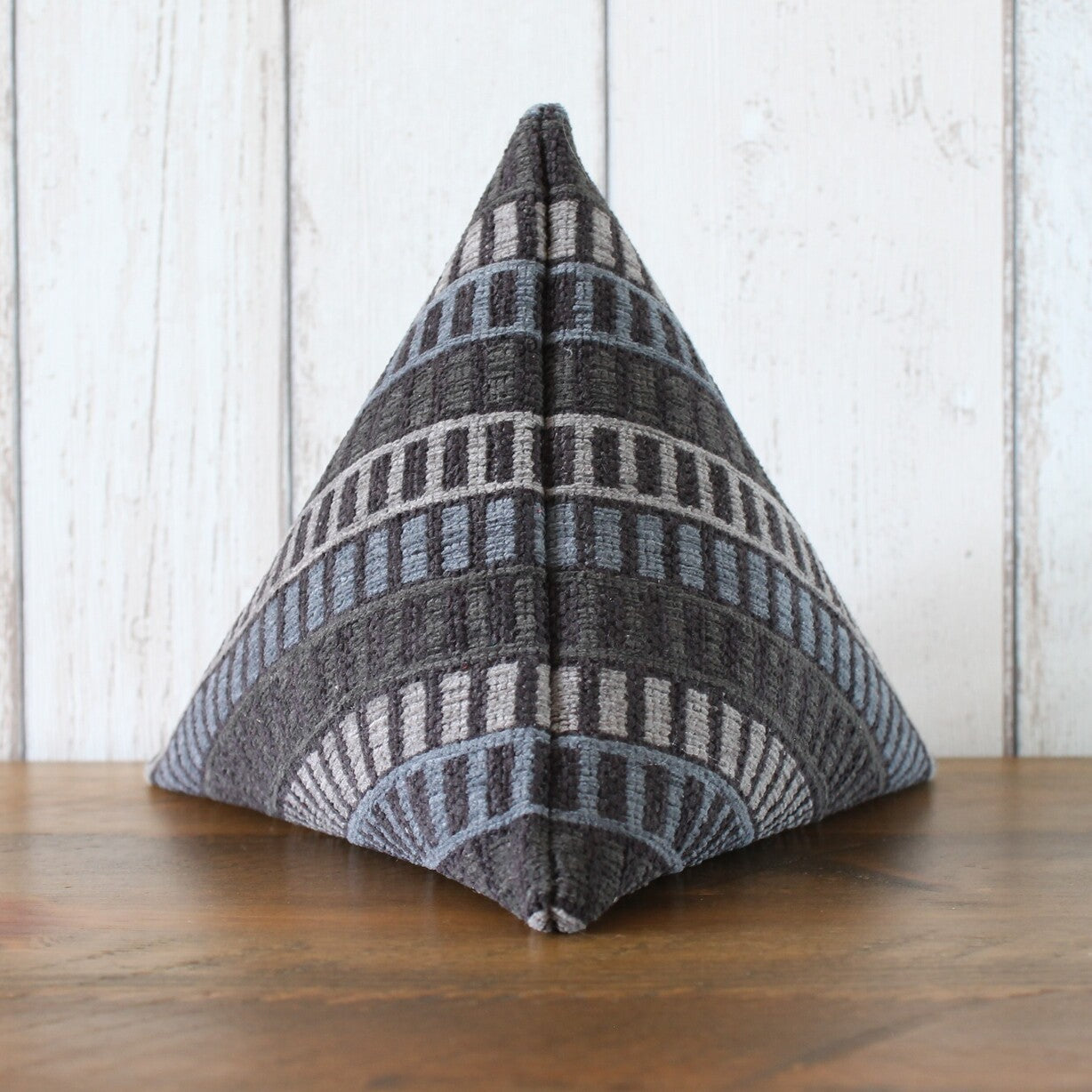 Grey Ladder Print Fabric Doorstop