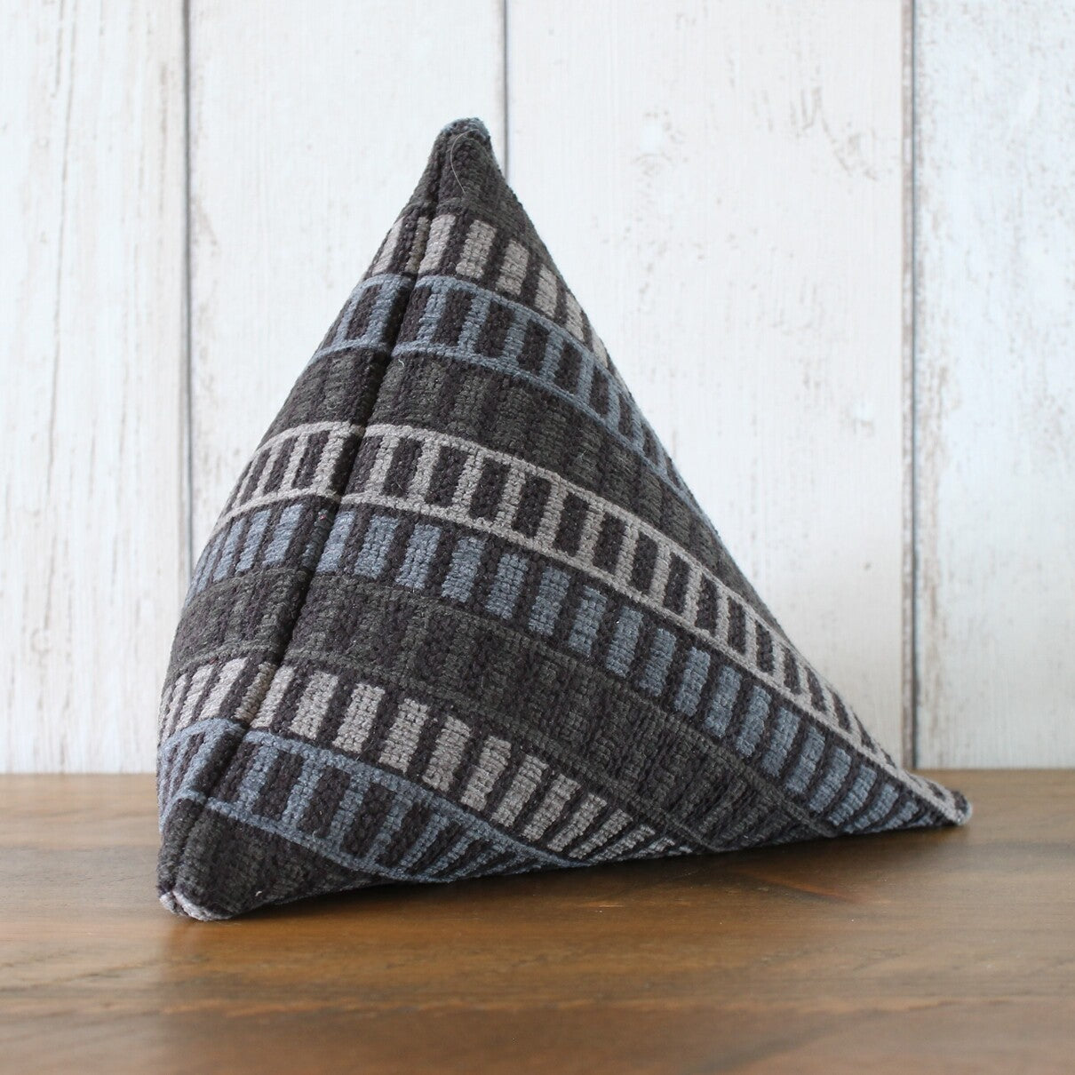 Grey Ladder Print Fabric Doorstop