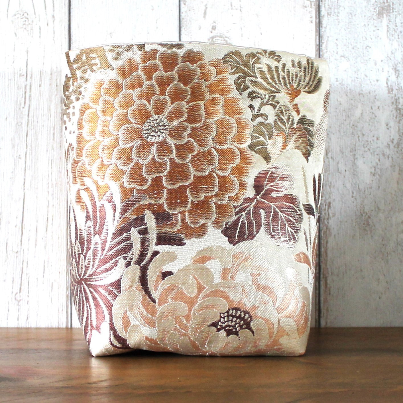 Japanese Floral Print Fabric Storage Bin (M)