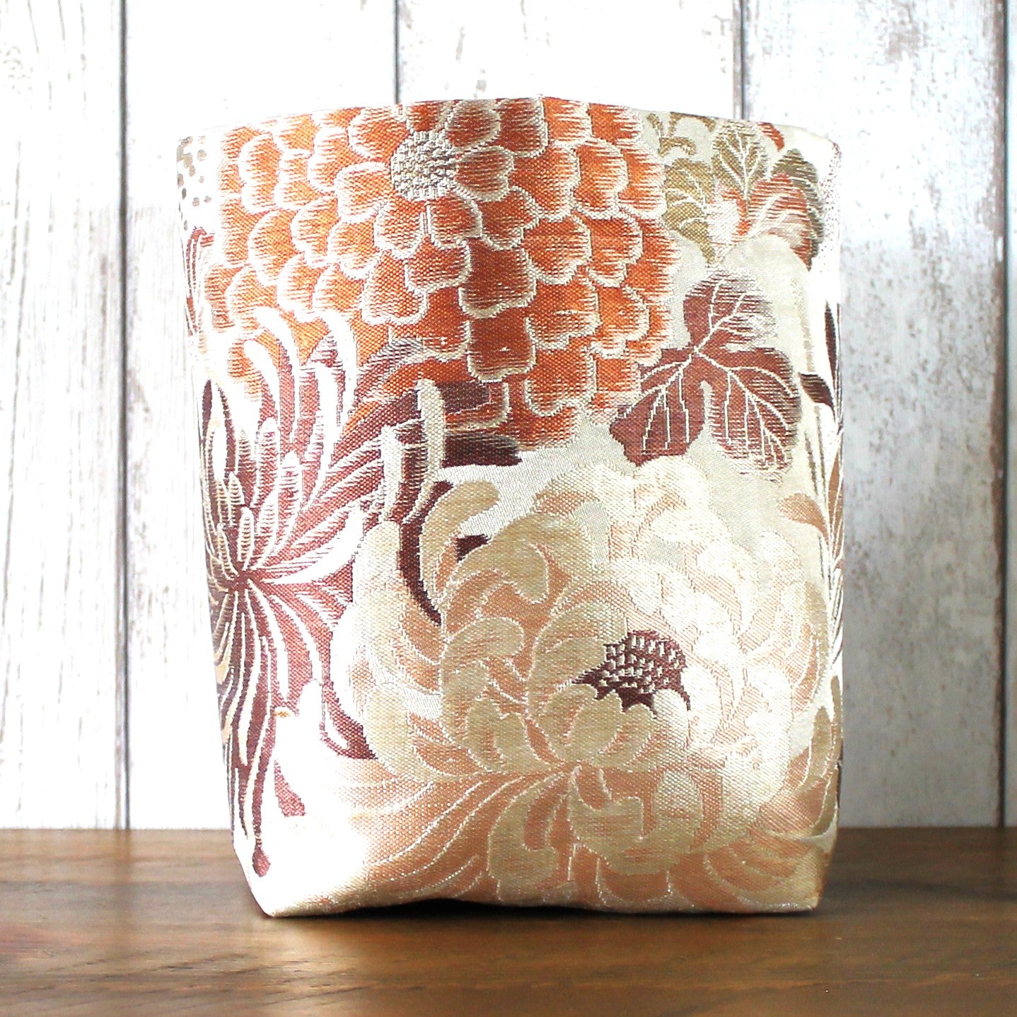 Japanese Floral Print Fabric Storage Bin (M)