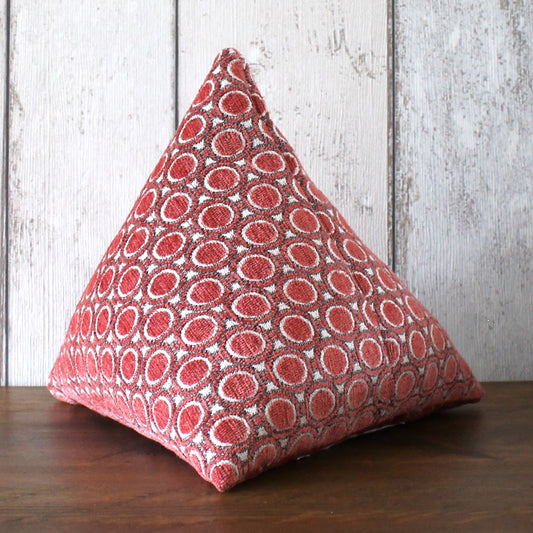 Peach and Cream Spot Print Fabric Doorstop