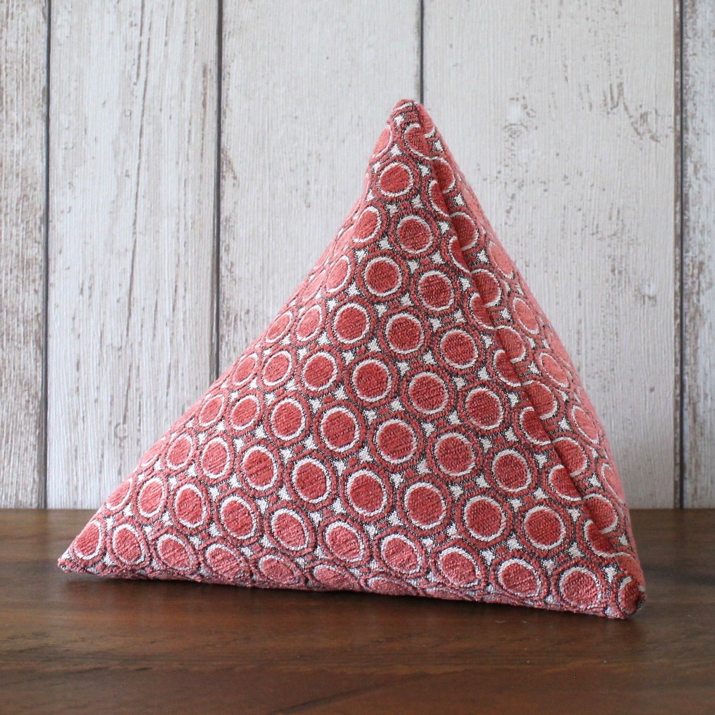 Peach and Cream Spot Print Fabric Doorstop