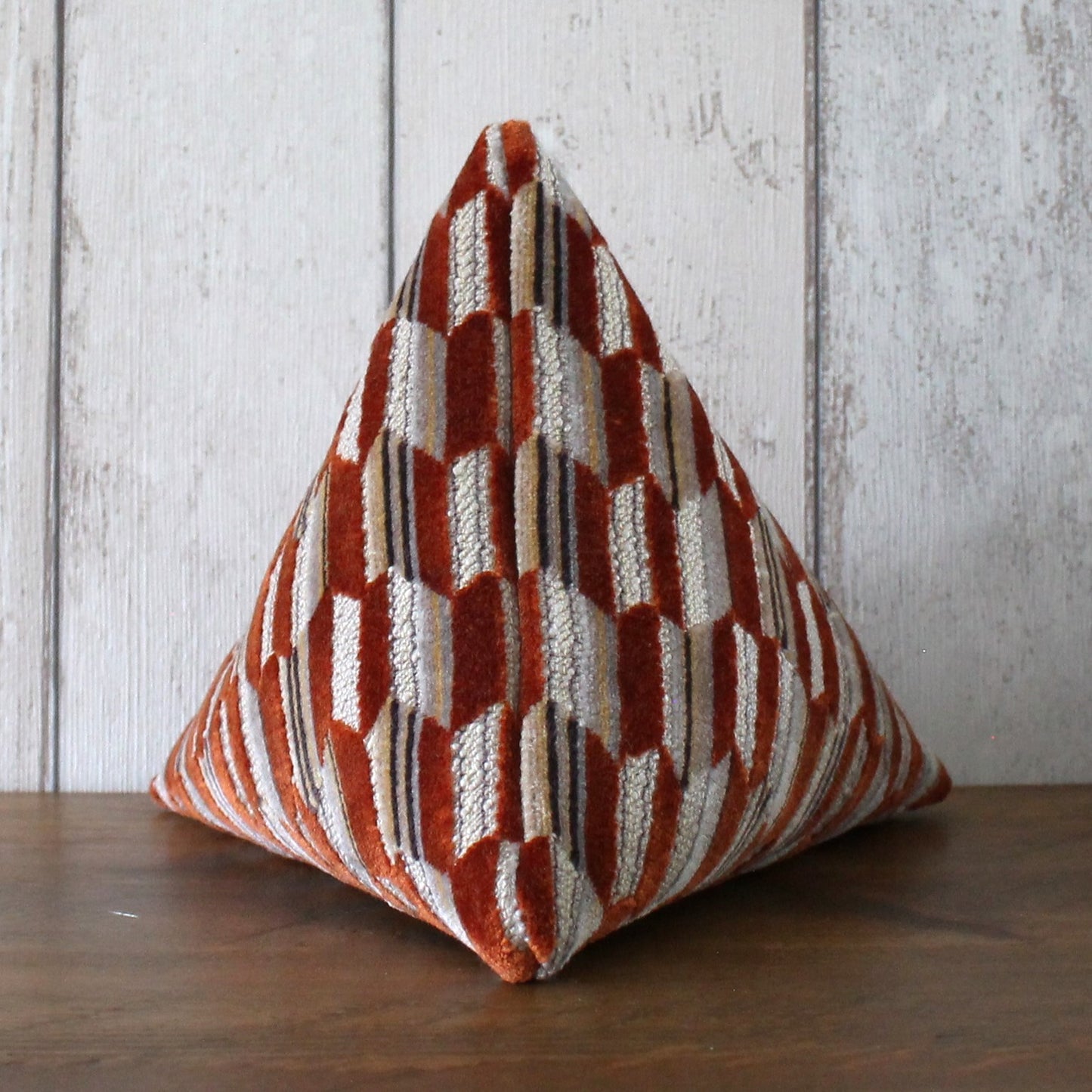 Terracotta Orange, Beige and Cream Fabric Fabric Doorstop