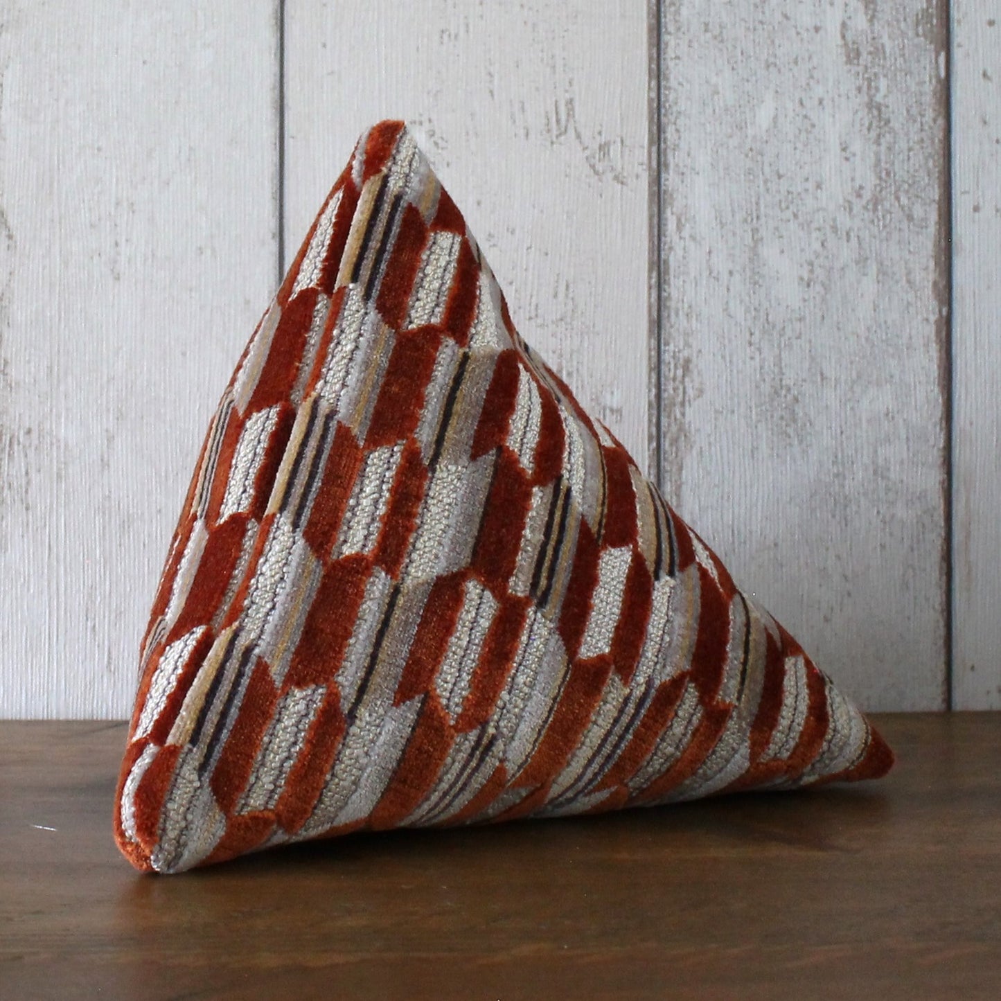 Terracotta Orange, Beige and Cream Fabric Fabric Doorstop