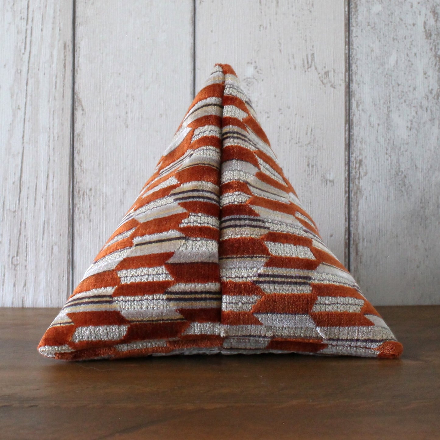 Terracotta Orange, Beige and Cream Fabric Fabric Doorstop