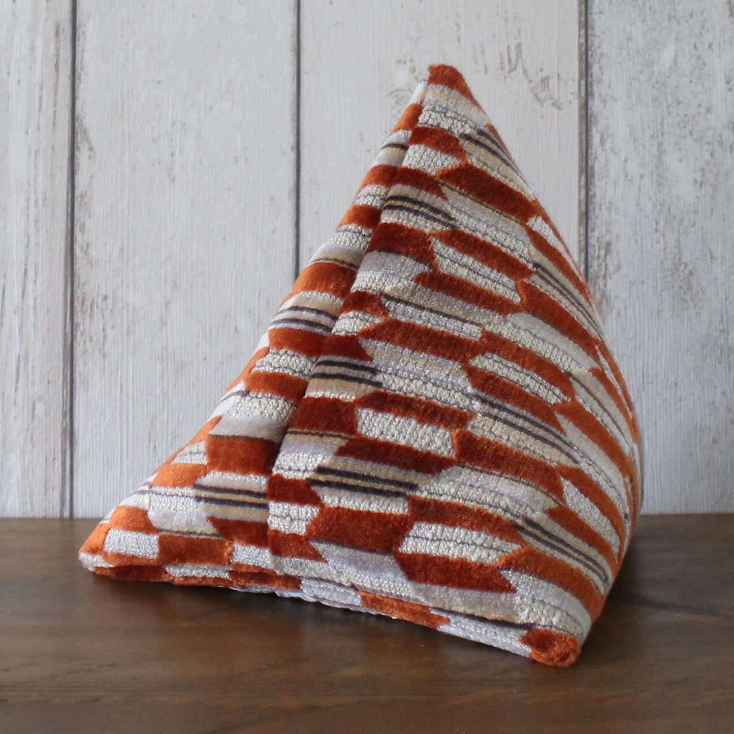 Terracotta Orange, Beige and Cream Fabric Fabric Doorstop