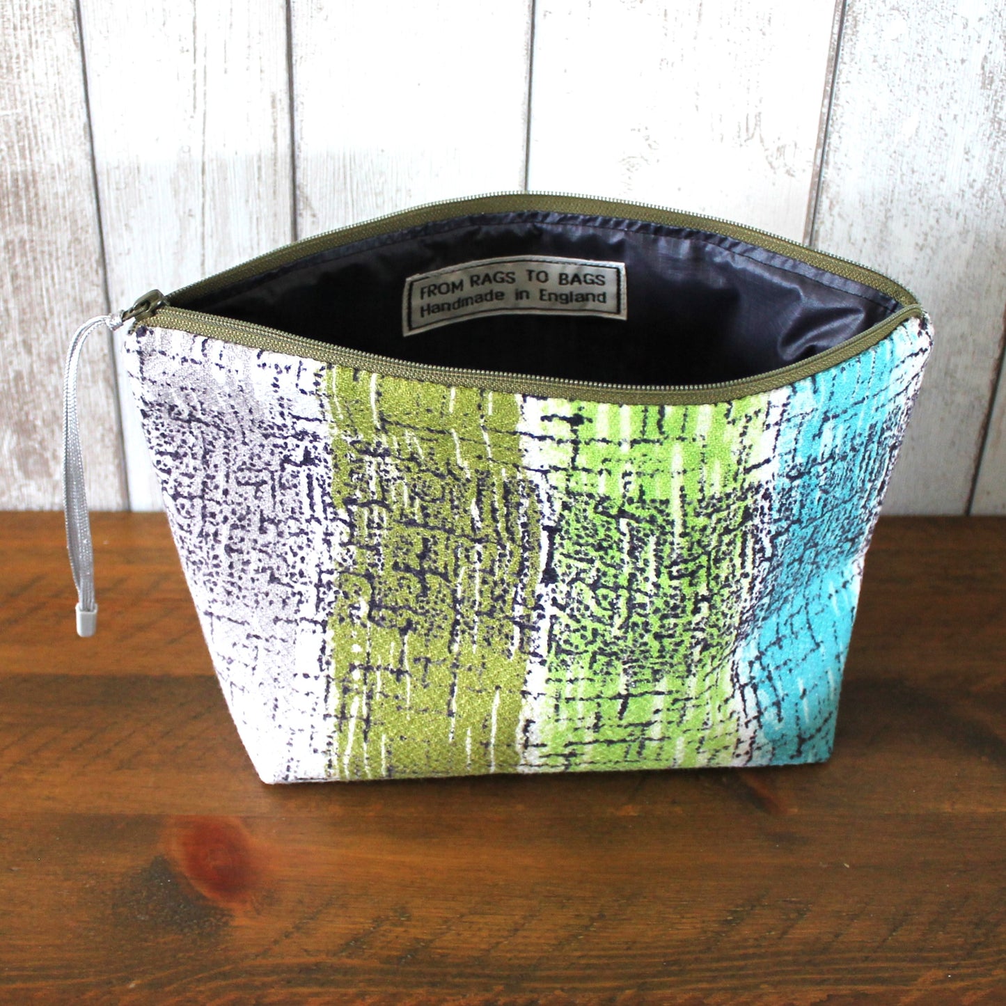 Vintage Barkcloth Print Makeup Bag