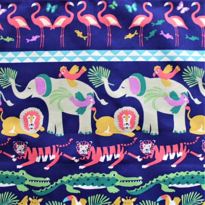 African Animal Fabric Toy Bag or Laundry Bag