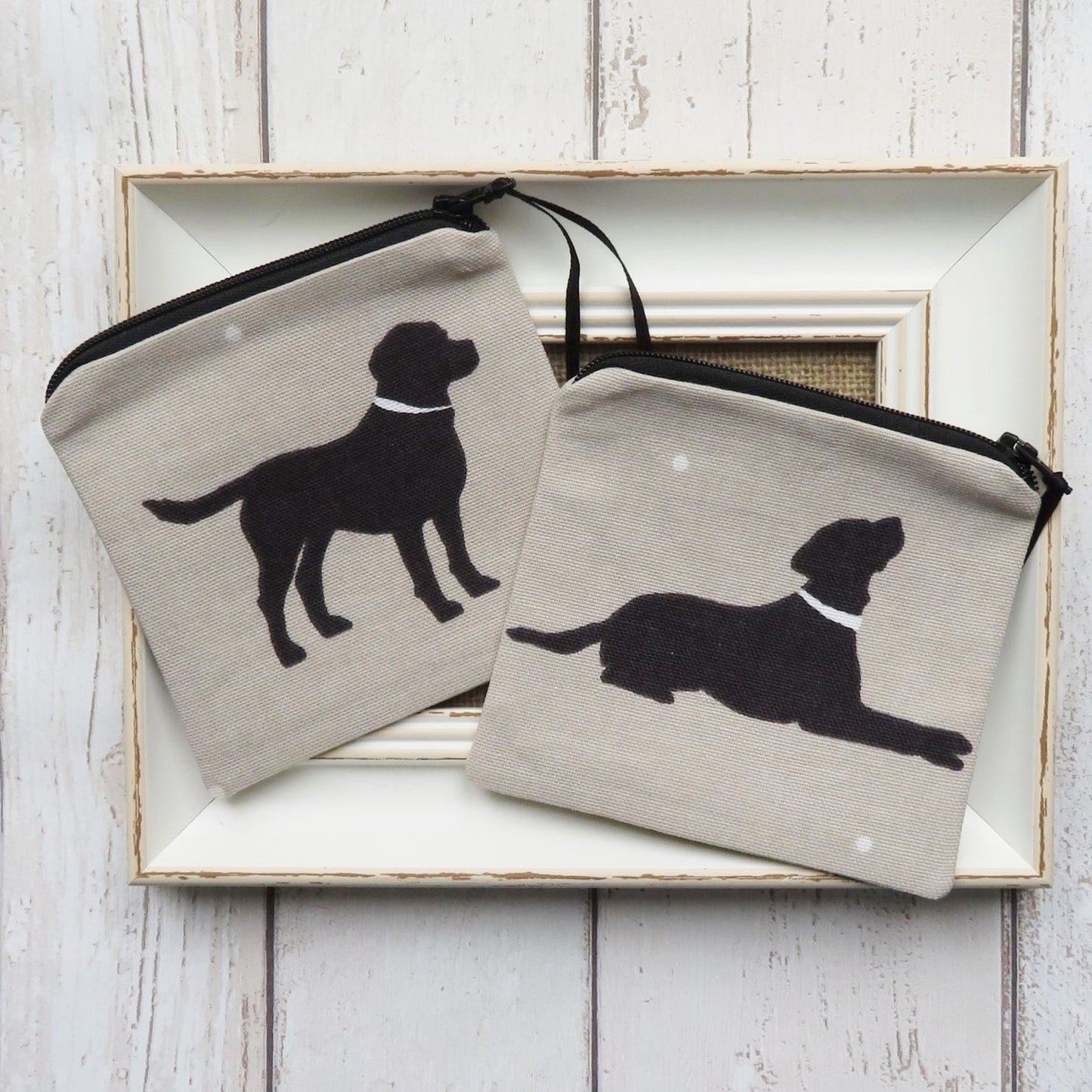 Coin Purse in Black Labrador Fabric
