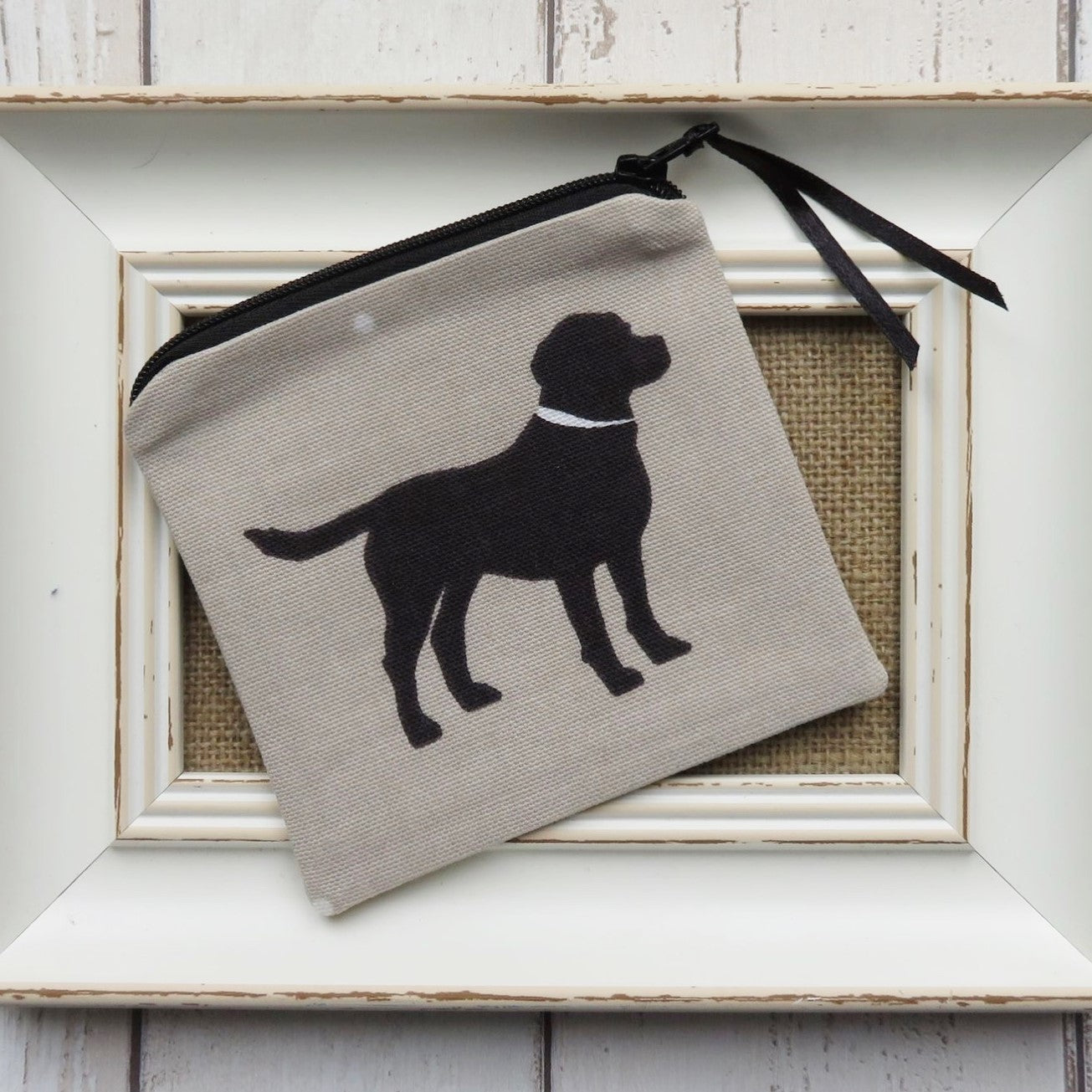 Coin Purse in Black Labrador Fabric