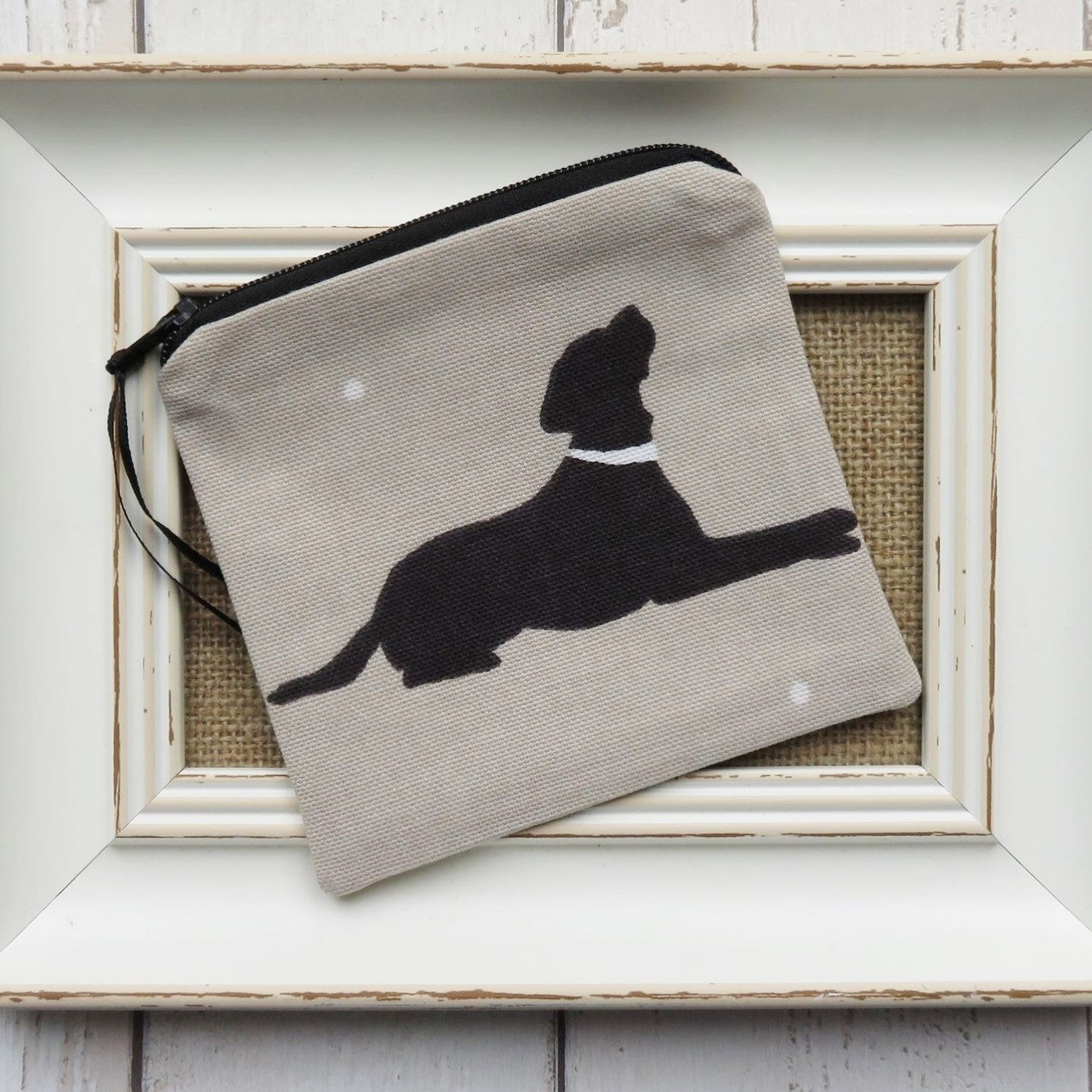 Coin Purse in Black Labrador Fabric