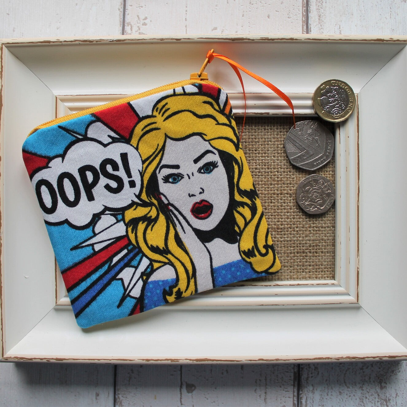 Coin Purse in Comic Book Fabric