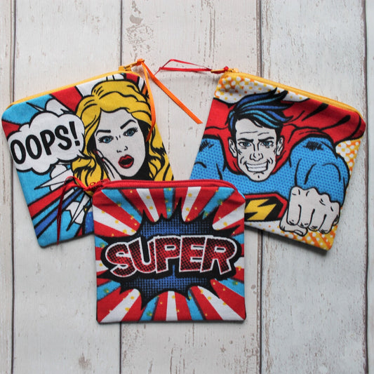 Coin Purse in Comic Book Fabric