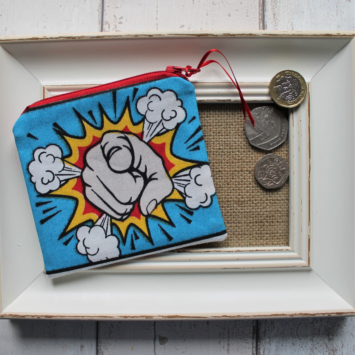 Coin Purse in Comic Book Fabric