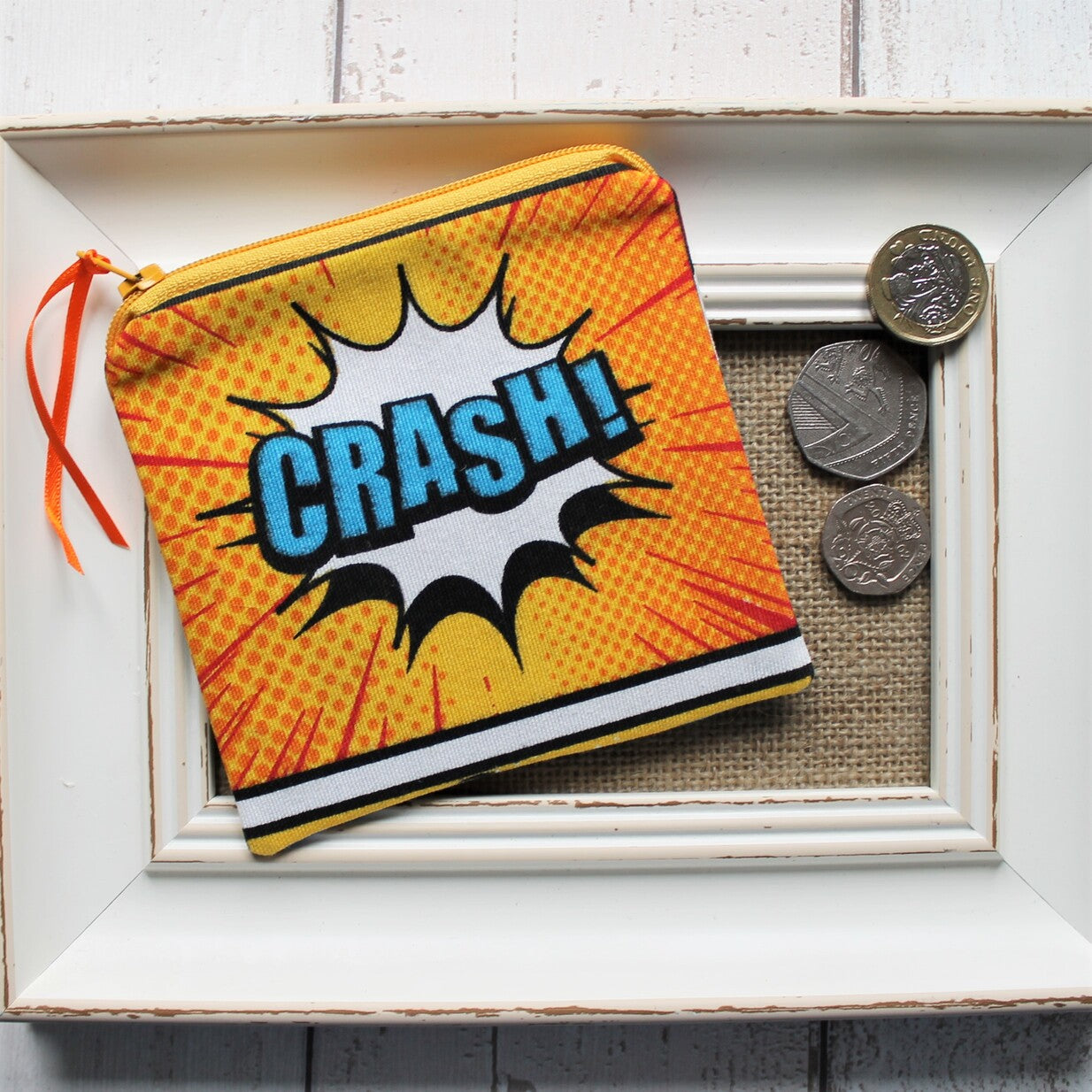 Coin Purse in Comic Book Fabric