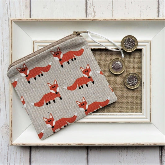 Coin Purse in Running Fox Fabric