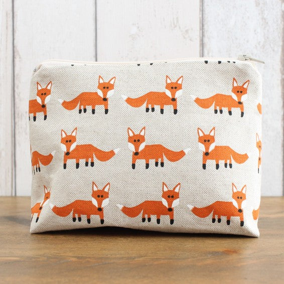 Fox Print Makeup Bag