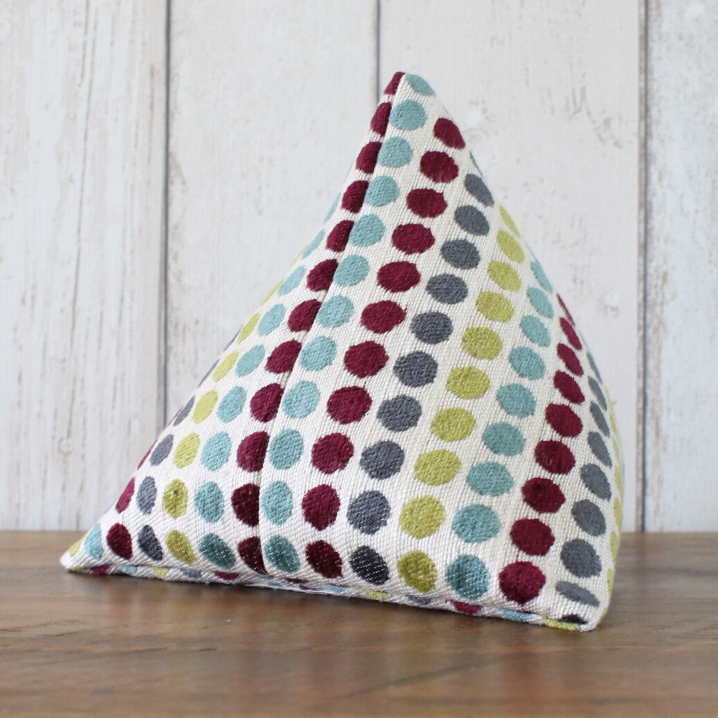 Multicoloured Velvet Spot Fabric Doorstop