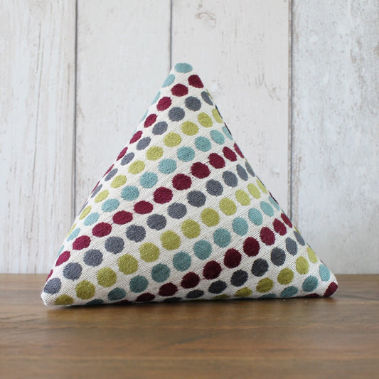 Multicoloured Velvet Spot Fabric Doorstop