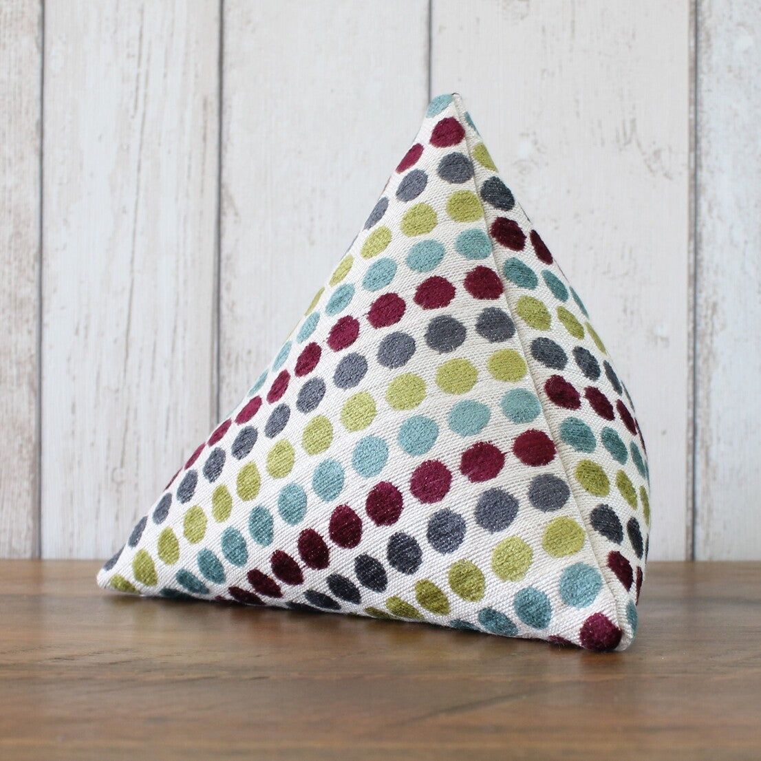 Multicoloured Velvet Spot Fabric Doorstop