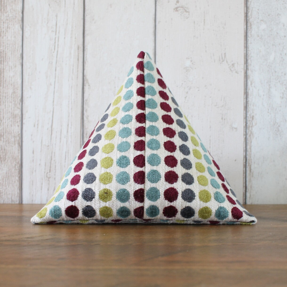 Multicoloured Velvet Spot Fabric Doorstop