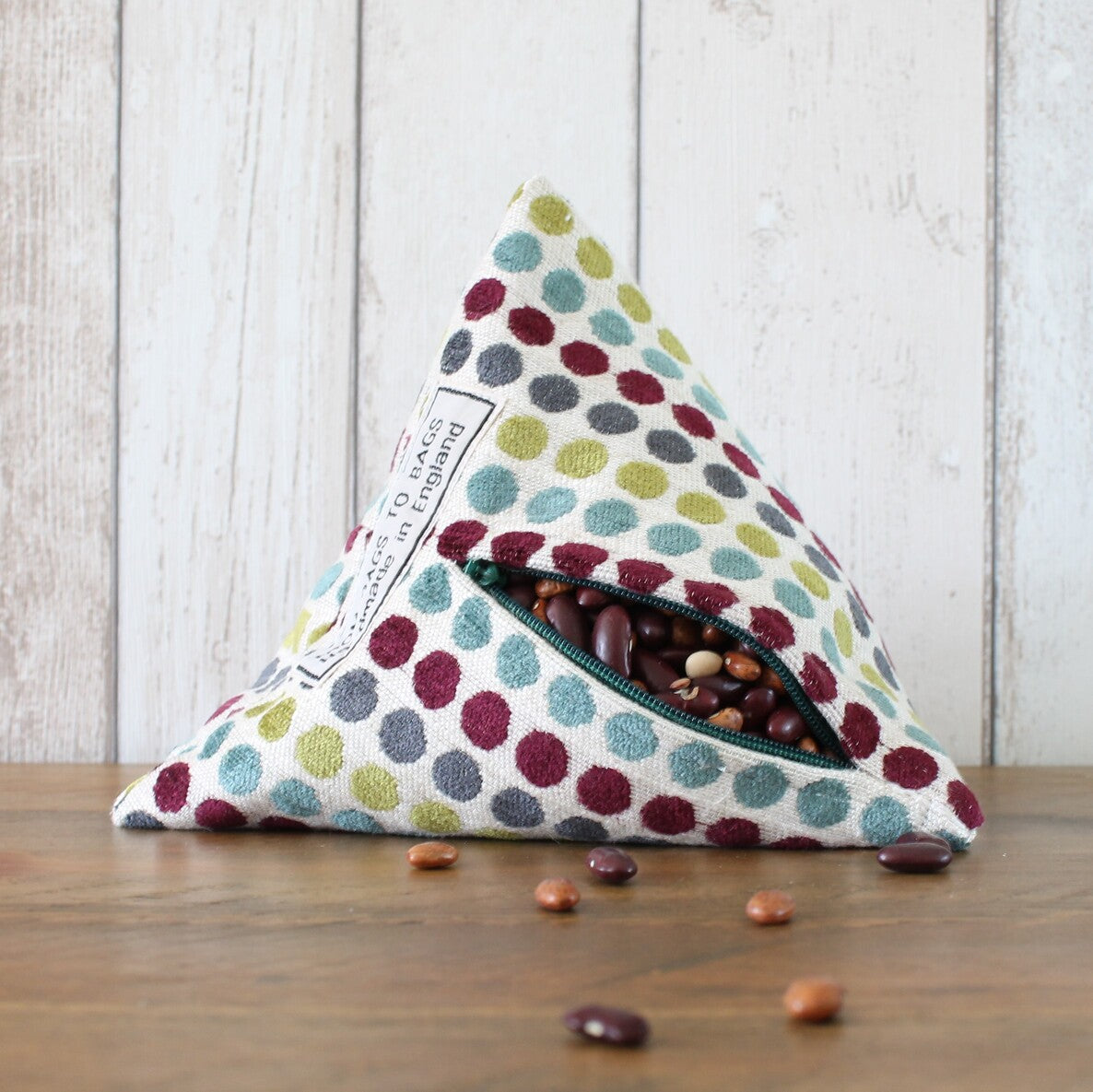 Multicoloured Velvet Spot Fabric Doorstop