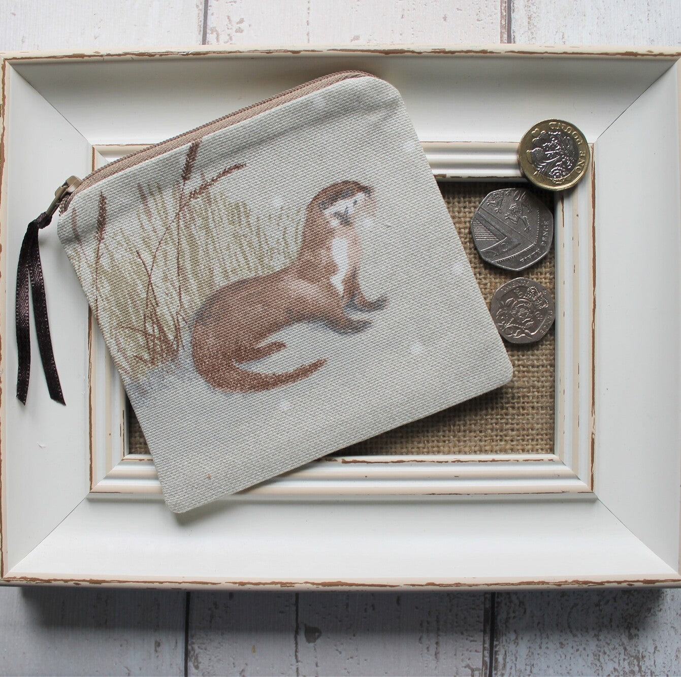 Coin Purse in Otter Fabric