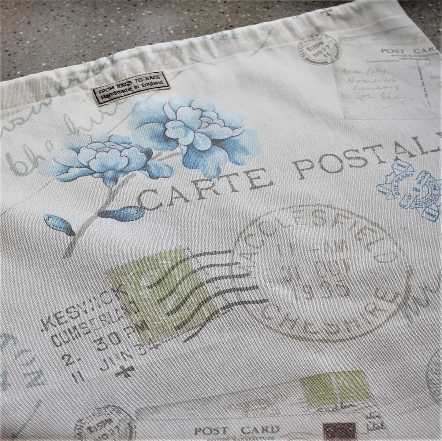 Vintage Postcard Print Laundry Bag