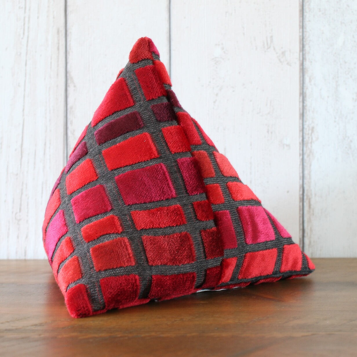 Bright Red Velvet Block Fabric Doorstop