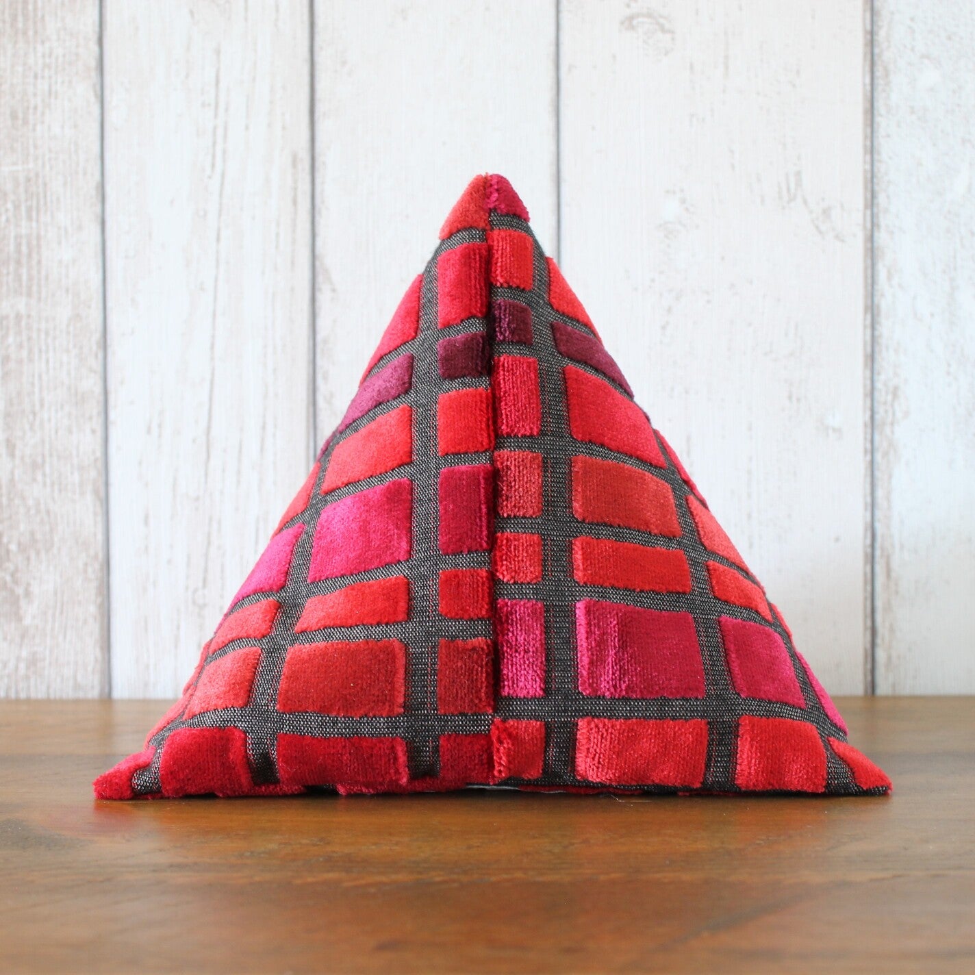 Bright Red Velvet Block Fabric Doorstop