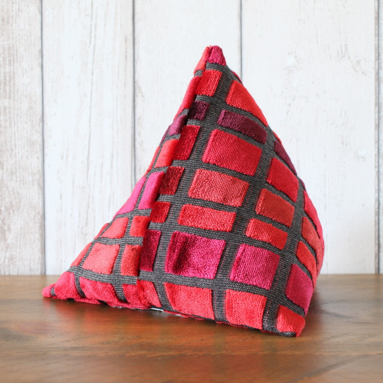 Bright Red Velvet Block Fabric Doorstop