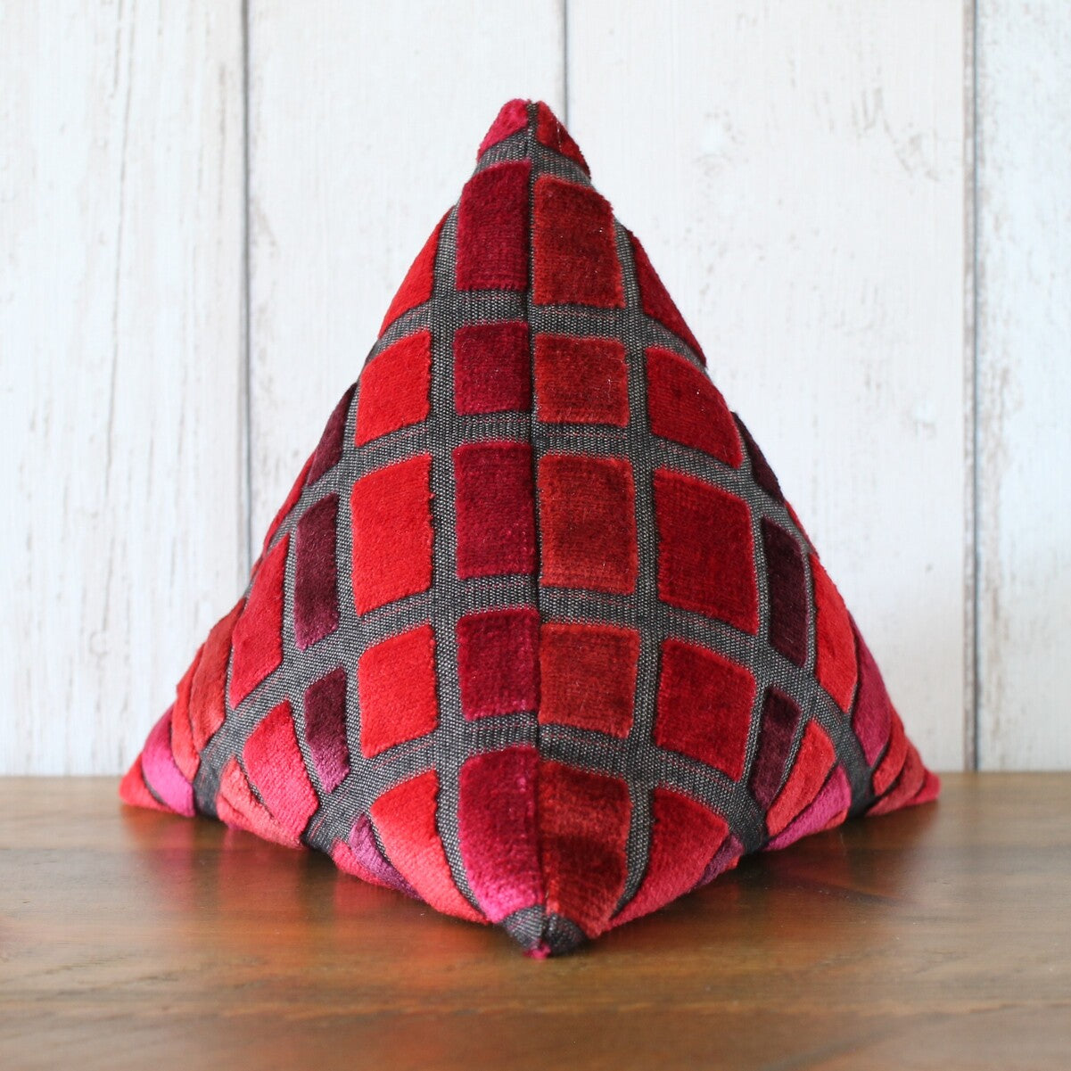 Bright Red Velvet Block Fabric Doorstop