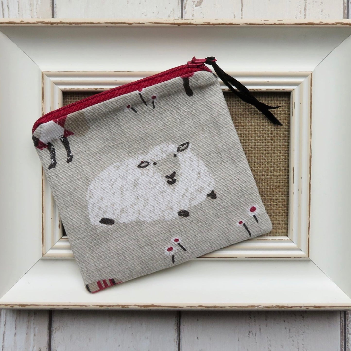 Coin Purse in Sheep Print Fabric