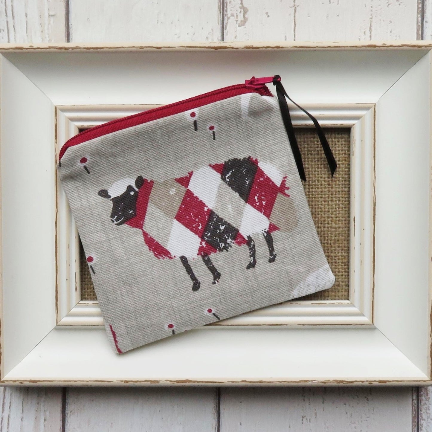 Coin Purse in Sheep Print Fabric