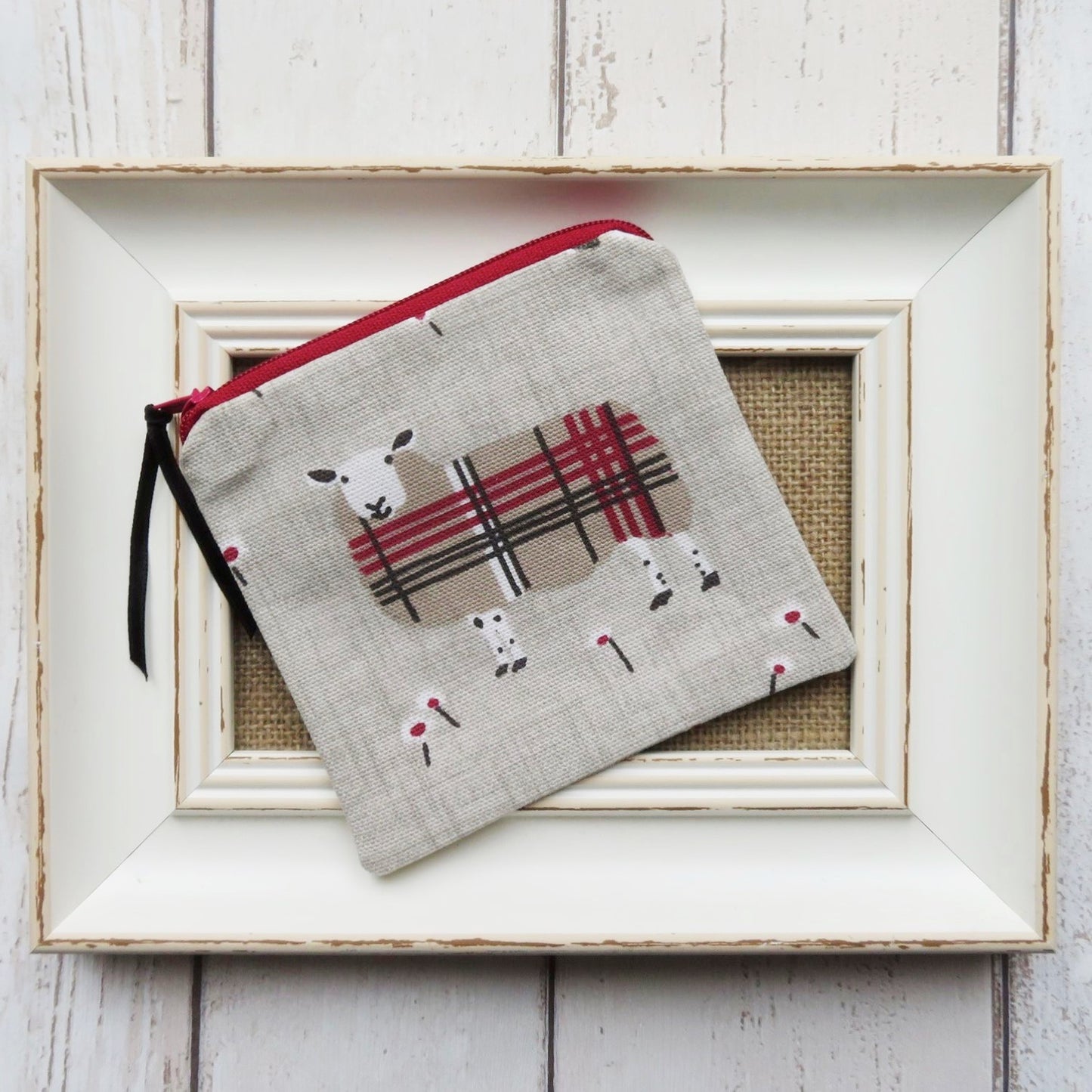 Coin Purse in Sheep Print Fabric