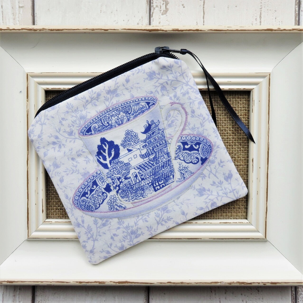 Coin Purse in Tea Cup Print Fabric