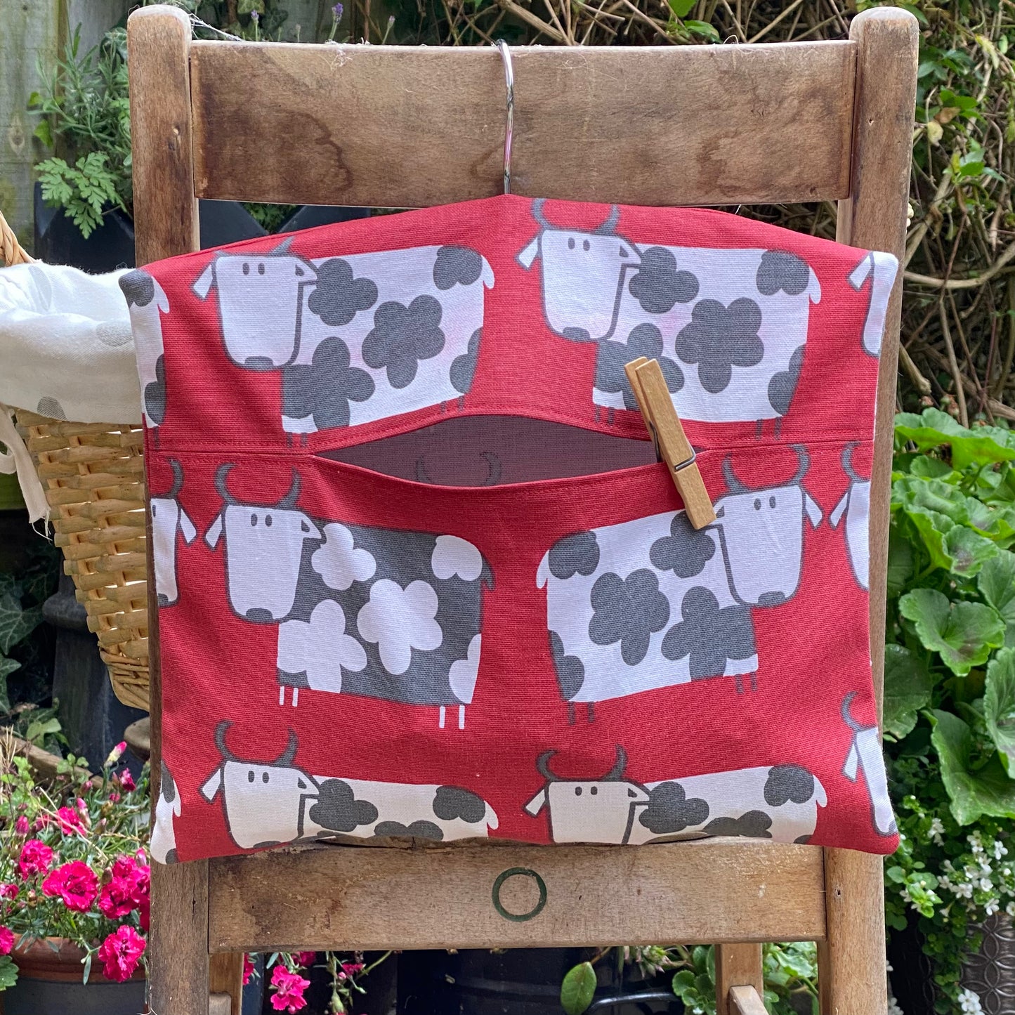 Red, Black and White Cow Print Peg Bag