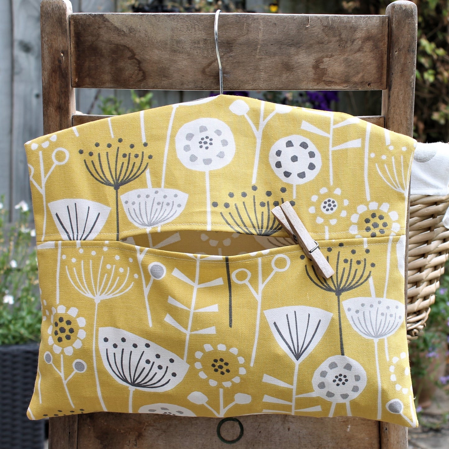 Scandi Floral Print Peg Bag
