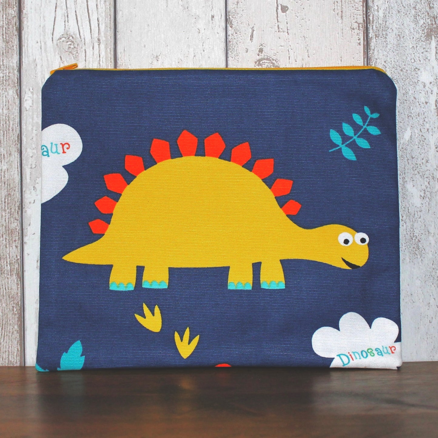 Dinosaur Print Large Zipped Pencil Case