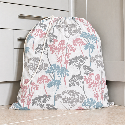 Cow Parsley Print Laundry Bag